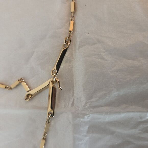 Stella & Dot Bianca Lariet Necklace Gold Tone Pave Crystals 28 in. - Picture 5 of 7